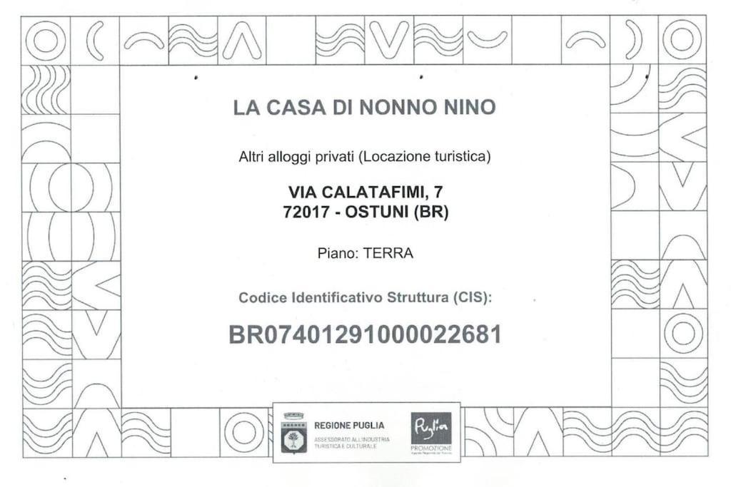 La Casa Di Nonno Nino Villa Ostuni Buitenkant foto